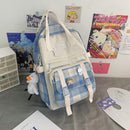 School Bag, Small  Backpack, Plaid Backpack