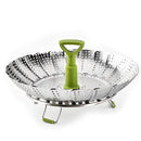 Handle Foldable Vegetable Drain Pan Kitchen Steamed Bun Steaming Rack