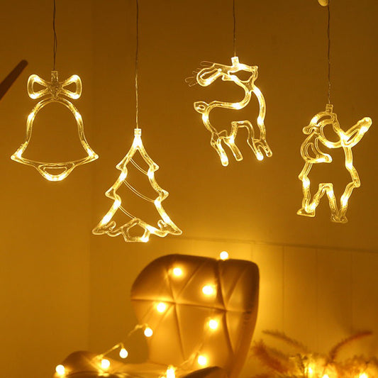 Window Suction Cup Chandelier Creative Christmas Decoration Light String Scene Layout Lantern