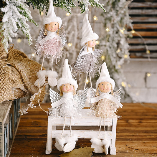 Christmas Creative New Christmas Decoration Supplies Fluffy Wings Girl Pendant Little Angel Pendant Pendant