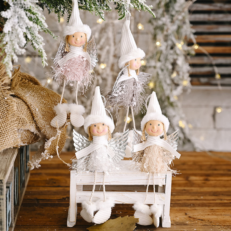 Christmas Creative New Christmas Decoration Supplies Fluffy Wings Girl Pendant Little Angel Pendant Pendant