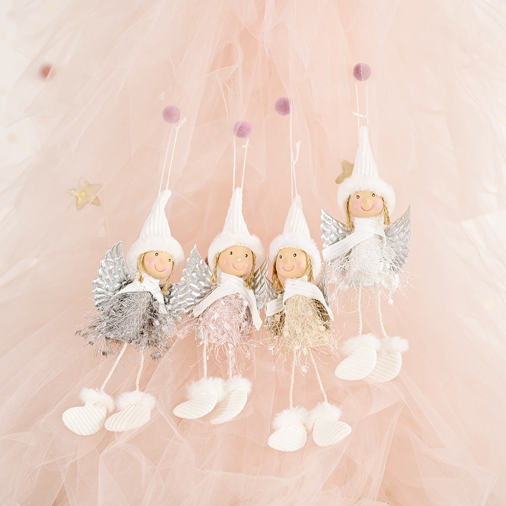 Christmas Creative New Christmas Decoration Supplies Fluffy Wings Girl Pendant Little Angel Pendant Pendant
