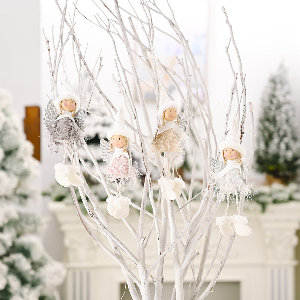 Christmas Creative New Christmas Decoration Supplies Fluffy Wings Girl Pendant Little Angel Pendant Pendant