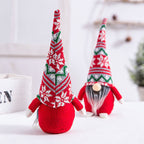 Christmas decorations striped hat with tied beard and faceless doll ornaments