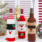 Christmas Decorations Elk Brushed Wine Bottle Cover Christmas Restaurant Party Decorations