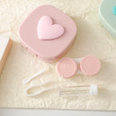 Macaron Color Square Love Contact Lens Case Contact Lens Storage Box Portable Mirror