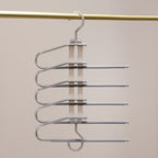 New Transparent Folding Trouser Rack Multi-functional Multi-layer Trouser Hanger Household Magic Seamless Trouser Clip Wardrobe Storage