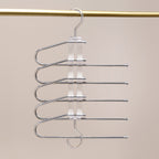 New Transparent Folding Trouser Rack Multi-functional Multi-layer Trouser Hanger Household Magic Seamless Trouser Clip Wardrobe Storage